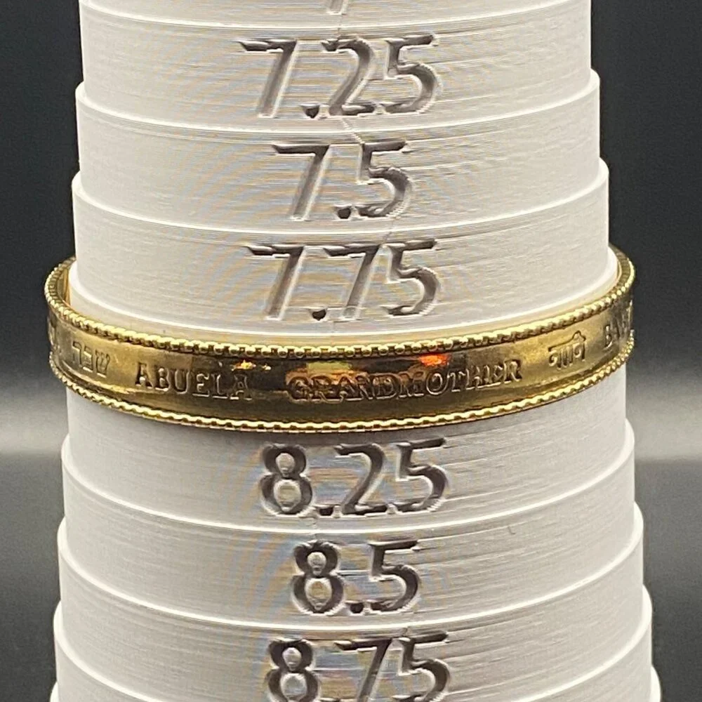 Vintage Gold-Tone Bangle Bracelet Grandmother Translations Multiple Languages 8 - Picture 6 of 6